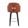 Dahlia - Contemporary Counter Stool With Round Footrest (Set of 2) - Black / Camel - Image 5
