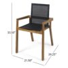 Dining Chair With Frame And Mesh Seating (Set of 2) - Teak - Image 3
