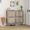4 Door Shoe Rack, Freestanding Modern Shoe Storage Cabinet, For Entryway - Dark Gray - Image 2