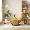 Adjustable Swivel Lounge Chair With 360 Degree Rotating Seat And Headrest Support, Leisure Chair Deck Chair Game Chair For Living Room - Yellow - Image 8