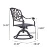 Rectangular 12 Person 108.07" Long Dining Set With Cushions With Swivel And Rocking Chairs - Gray / Navy - Image 10