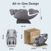 Bosscare - 2023 New Massage Chairs With Ai Voice Control Shiatsu Recliner - Gray - Image 4