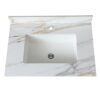 Elegant Vanity Top With Undermount Sink And Backsplash, Sintered Stone - Carrara White Marble - Image 6