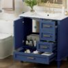 Bathroom Vanity, Modern Bathroom Cabinet With Sink Combo Set, Bathroom Storage Cabinet With A Soft Closing Door And 3 Drawers, Solid Wood Frame - Blue - Image 26