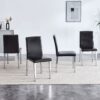 (Set of 4) Backrest Chairs With Silver Metal Legs A Perfect Match For Minimalist And Modern Home Styles - Black / Silver - Image 20