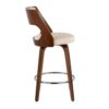 Cecina - Mid-Century Modern Counter Stool With Swivel (Set of 2) - Walnut / Cream - Image 3
