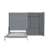 Queen Size Murphy Elegant Wall Bed With Closet - Gray - Image 2