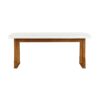 Modern 6 Piece Extendable Dining Table Set With 4 Wicker Back Upholstered Dining Chairs And Long Bench, 2 Removable Leaf - Walnut - Image 27