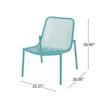 Outdoor Iron Chair With Mesh Design - Teal - Image 3