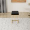 Joel - Mid-Century Modern Luxury Upholstered Stool - Black / Gold - Image 9