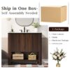 36" Modern Bathroom Vanity With Rectangle Ceramic Sink, Bathroom Cabinet And 45 Degrees Free Handle Design Soft Closing Doors, 1 Open Shelf At The Bottom - Dark Brown - Image 9