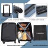 20" Carry On Luggage Lightweight Suitcase, Spinner Wheels - Blue - Image 6