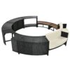 Spa Surround Spa Frame Patio Rattan Sofa Set With Storage Spaces, Mini Sofa And Comfortable Cushion For Patio, Backyard - Beige - Image 12
