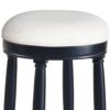 360° Swivel Wooden Barstools, 26" Counter Height (Set of 2) With Fabric Upholstered Seat - Black - Image 6