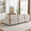 Multi Module Combination Style Sofa For Living Room And Other Lounge Spaces, Modern Minimalist Corduroy Combination Sofa With 2 Comfort Cushions With USB & C Charging Ports, 2 Sets - Beige - Image 4