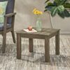 Halcyon - Outdoor Side Table With Slat Design And Acacia Wood Frame - Gray - Image 2