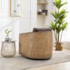 Swivel Barrel Chair, Comfy Round Accent Sofa Chair For Living Room, 360 Degree Swivel - Brown - Image 8