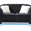 Loveseat With Flared Arms - Black - Image 2