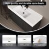 Freestanding Bathroom Vanity With Resin Sink And Storage Cabinet - Dark Oak - Image 7