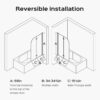 Frameless Folding Pivot Bathtub Door With Clear Tempered Glass - Chrome - Image 3