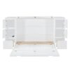 Full Size Murphy Bed With Drawers, Cabinets And USB Ports - White - Image 10