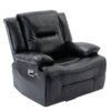 360° Swivel And Rocking Home Theater Recliner Manual Recliner Chair With A Led Light Strip For Living Room - Black - Image 8