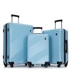3 Piece Luggage Sets Lightweight Suitcase With Two Hooks, Spinner Wheels, (20/24/28) - Aqua Blue - Image 17