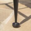 Rectangle Outdoor Coffee Table With Angled Tubular Legs And Wood Top - Black - Image 9