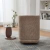 Modern Cushioned Armless Metal Base 360 Degree Swivel Chair With Pillow, Suitable For Living Room, Family Room, Bedroom, Lounge Area, Office - Taupe - Image 7