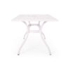 Celestine - Outdoor Cast Aluminum Dining Table With Floral Lattice Design And Umbrella Holder - White - Image 6