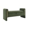 Modern Teddy Bed End Bench With Arms And Storage, Upholstered Large Foot Rest Stool, Comfy Window Vanity Bench For Living Room, Dorm, Coffee Table, Teddy - Olive Green - Image 5