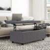 Hamilton - Lift Top Rectangular Storage Ottoman - Slate Gray - Image 8