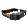 Spa Surround Spa Frame Quadrilateral Outdoor Rattan Sectional Sofa Set With Mini Sofa, Wooden Seats And Storage Spaces - Gray - Image 18