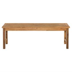 Modern Slat Top Solid Wood Patio Bench - Brown