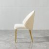 2 Pieces Contemporary Stainless Steel Dining Chair With Upholstery And Leather Backrest - Gold - Image 5