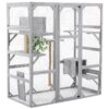 Outdoor Cat House, Diy Cat Enclosure Catio With Double Enter Doors - Light Gray - Image 13