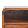 Extra Mini Wall Mounted Curved Nightstand & Open Slot - Brown - Image 9