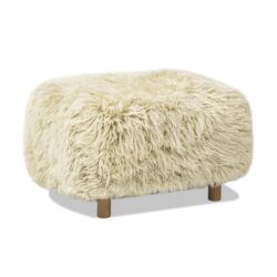 Enchante - New Zealand Sheepskin Rectangular Accent Ottoman - Taupe / Natural
