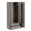 Modern 3 Door Mirror Wardrobe With 2 Drawers And Top Cabinet - Gray - Image 4