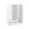 3 Door Wardrobe With 2 Drawers - White - Image 4