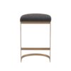 Counter Stool With Upholstered Seat, Metal Base - Charcoal / Antique Gold - Image 9