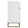 Queen Size Murphy Bed With Iron Legs, Modern Design - White - Image 8