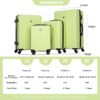 Luggage 4 Piece Lightweight Suitcase With Rotating Wheels, 24" And 28" With Tsa Lock, (16/20/24/28) - Fluorescent Green - Image 3