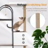 Cat Climbing Frame, Cat Tree, Modern Cat Tower, Multi-Level Cat Condo With 1 Caves, 2 Scratching Posts, Perch, For Indoor Cats - White / Vintage - Image 2