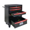 Rolling Metal Tool Chest With 5 Drawers, 20" Steel Storage Cabinet With Ball Bearing Slides - Black / Red - Image 9