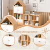 Versatile Children's Bookshelf With House Shaped Design Multifunctional Storage - Burly Wood - Image 7