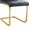 Luxurious And Minimalist Chair Covers, 2 High Elasticity Dining Chairs Arched Legs - Black / Gold - Image 14
