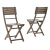 Outdoor 3 Pieces Half Round Folding Bistro Set: Weather Resistant, Space Saving - Gray - Image 10