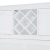 Queen Size Murphy Wall Bed With Top Cabinets & Wine Rack - White - Image 9