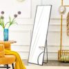 Aluminum Frame Minimalist Mirror, Bathroom Bedroom Wall Mirror, Elevating Contemporary Interiors, Can Be Wall Mounted Or Opened As A Standing Mirror - Black - Image 5